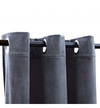 vidaXL Blackout Curtains with Rings 2 pcs Anthracite 37"x95" Velvet