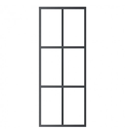 vidaXL Sliding Door ESG Glass and Aluminum 29.9"x80.7" Black