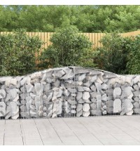 vidaXL Arched Gabion Basket 157.5"x19.7"x31.5"/39.4" Galvanized Iron