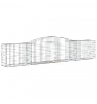 vidaXL Arched Gabion Basket 157.5"x19.7"x31.5"/39.4" Galvanized Iron