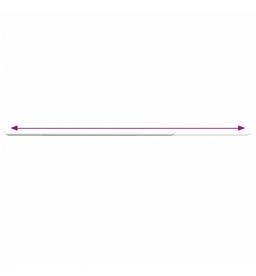 vidaXL Curtain Rails 2 Pcs White and Silver 35.4"-51.2" Aluminum