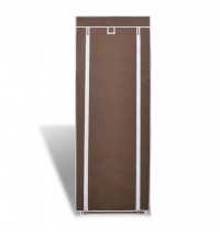 Fabric Shoe Cabinet with Cover 22" x 11" x 64" Brown