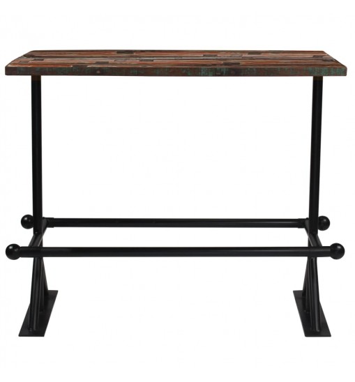 vidaXL Bar Table Solid Reclaimed Wood Multicolor 59.1"x27.6"x42.1"