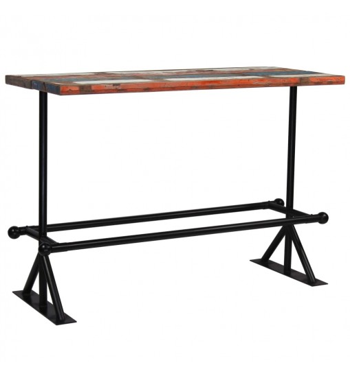 vidaXL Bar Table Solid Reclaimed Wood Multicolor 59.1"x27.6"x42.1"