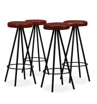 vidaXL Bar Stools 4 pcs Real Leather