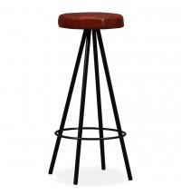 vidaXL Bar Stools 4 pcs Real Leather