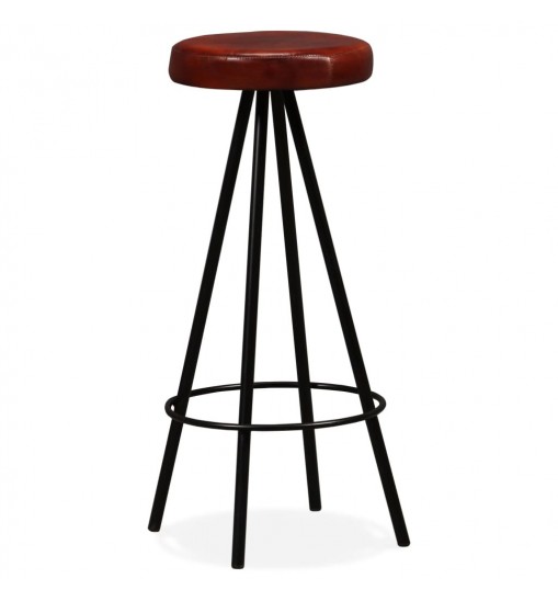 vidaXL Bar Stools 4 pcs Real Leather