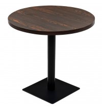 vidaXL Bistro Table MDF and Steel Round 31.5"x29.5" Dark Ash