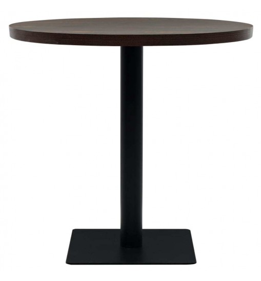 vidaXL Bistro Table MDF and Steel Round 31.5"x29.5" Dark Ash