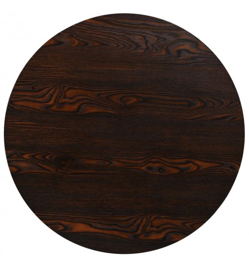 vidaXL Bistro Table MDF and Steel Round 31.5"x29.5" Dark Ash