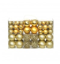 vidaXL 100 Piece Christmas Ball Set 1.2"/1.6"/2.4" Gold