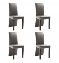 vidaXL Dining Chairs 4 pcs Gray Faux Leather