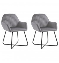 vidaXL Dining Chairs 2 pcs Gray Velvet