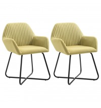 vidaXL Dining Chairs 2 pcs Green Fabric