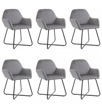 vidaXL Dining Chairs 6 pcs Gray Velvet