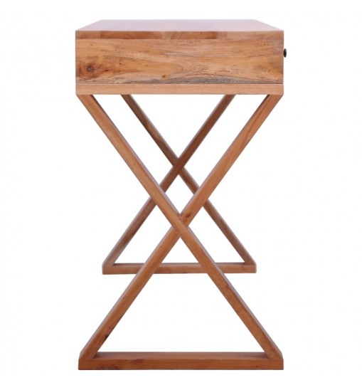 vidaXL Computer Desk Natural 52"x18.5"x30.3" Solid Mahogany Wood