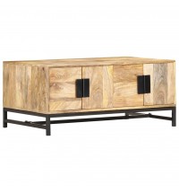 vidaXL Coffee Table 35.4"x21.7"x15.7" Solid Mango Wood