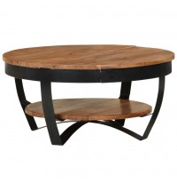 vidaXL Coffee Table 25.6"x25.6"x12.6" Solid Acacia Wood