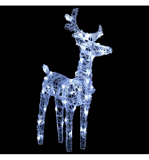 vidaXL Reindeers & Sleigh Christmas Decoration 110.2"x11"x21.7" Acrylic