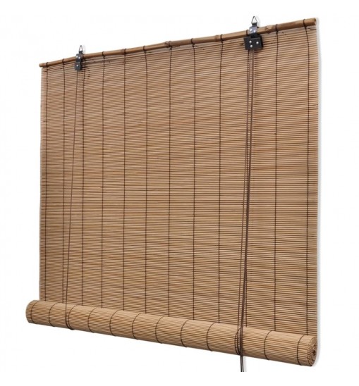 vidaXL Bamboo Roller Blinds 2 pcs Brown 47.2" x 86.8"