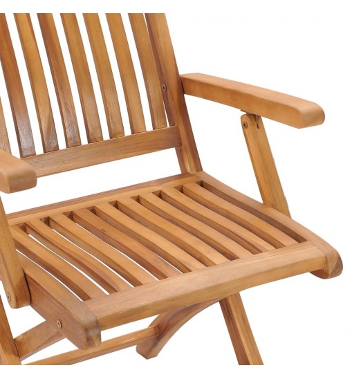 vidaXL 5 Piece Patio Dining Set Solid Teak Wood