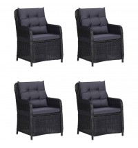 vidaXL 5 Piece Patio Dining Set Black