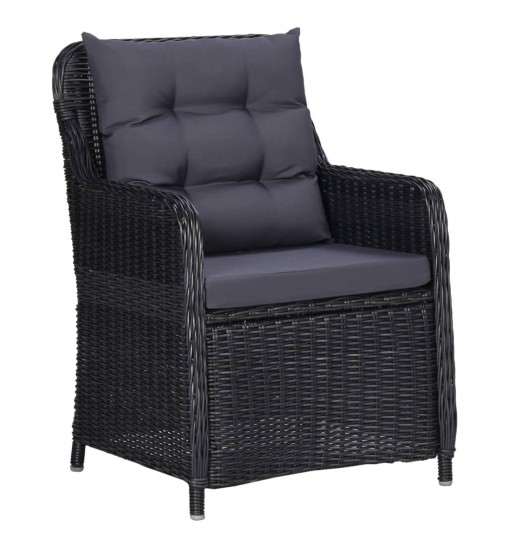 vidaXL 5 Piece Patio Dining Set Black