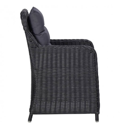 vidaXL 5 Piece Patio Dining Set Black