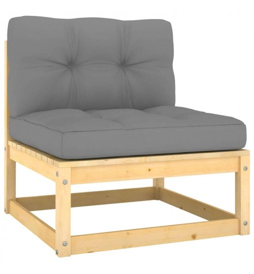 vidaXL 14 Piece Patio Lounge Set with Cushions Solid Pinewood