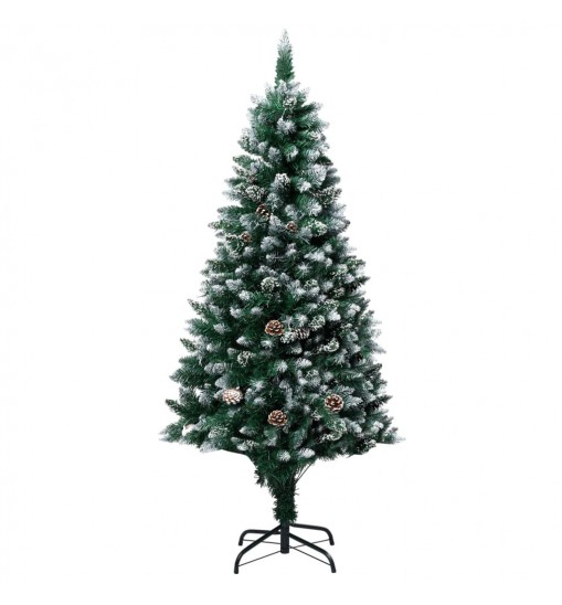 vidaXL Artificial Christmas Tree LEDs&Pine Cones&White Snow 70.9"