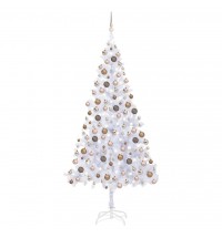 vidaXL Artificial Christmas Tree with LEDs&Ball Set 82.7" 910 Branches