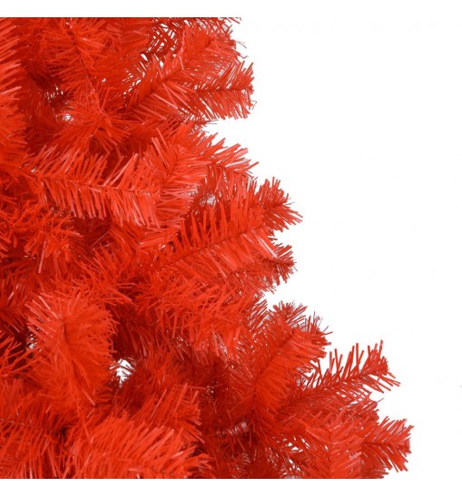 vidaXL Artificial Christmas Tree with LEDs&Ball Set Red 94.5" PVC