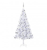 vidaXL Artificial Christmas Tree with LEDs&Ball Set 82.7" 910 Branches