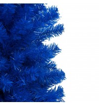 vidaXL Artificial Christmas Tree with LEDs&Ball Set Blue 82.7" PVC