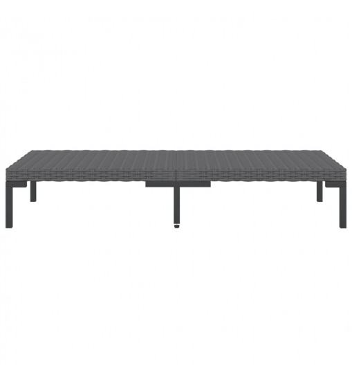 vidaXL 11 Piece Patio Lounge Set with Cushions Poly Rattan Dark Gray