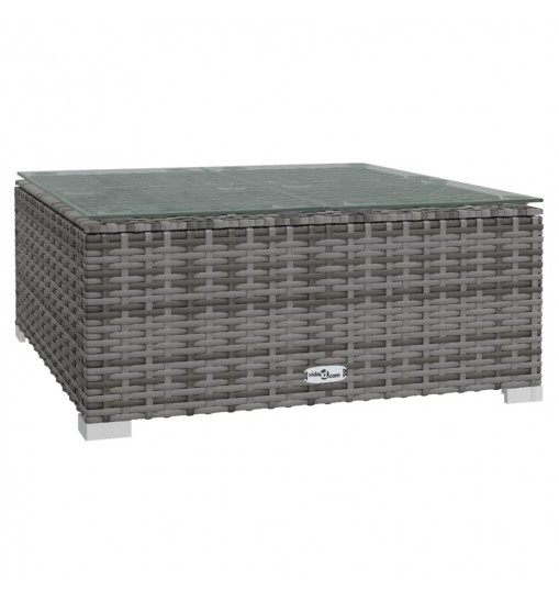 vidaXL 8 Piece Patio Lounge Set with Cushions Poly Rattan Gray