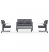 vidaXL 4 Piece Patio Lounge Set with Cushions Solid Acacia Wood