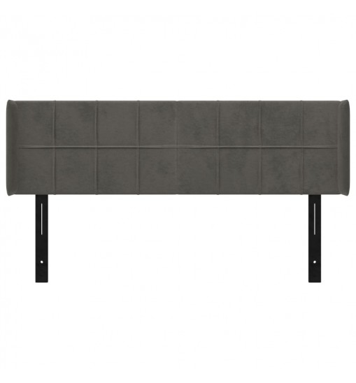 vidaXL Headboard with Ears Dark Gray 57.9"x6.3"x30.7"/34.6" Velvet