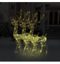 vidaXL Acrylic Reindeer Christmas Decorations 3 pcs 47.2" Warm White