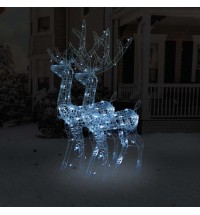 vidaXL Acrylic Reindeer Christmas Decorations 2 pcs 47.2" Cold White