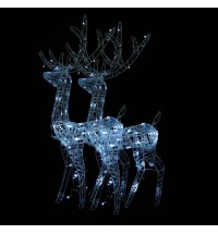 vidaXL Acrylic Reindeer Christmas Decorations 2 pcs 47.2" Cold White