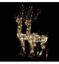 vidaXL Acrylic Reindeer Christmas Decorations 2 pcs 47.2" Multicolor