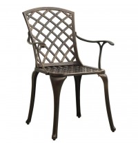 vidaXL Patio Chairs 4 pcs Cast Aluminum Bronze