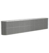 vidaXL Garden Raised Bed Powder-coated Steel 130.7"x15.7"x26.8" Gray