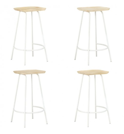 vidaXL Bar Stools 4 pcs Solid Mango Wood