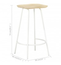 vidaXL Bar Stools 4 pcs Solid Mango Wood