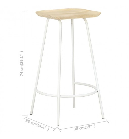 vidaXL Bar Stools 4 pcs Solid Mango Wood