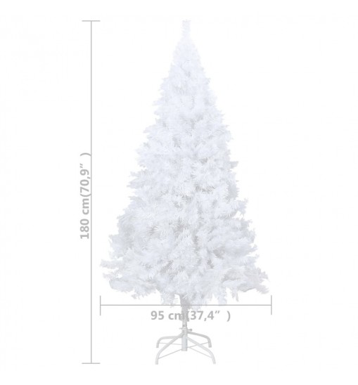 vidaXL Artificial Christmas Tree with Thick Branches White 6 ft PVC
