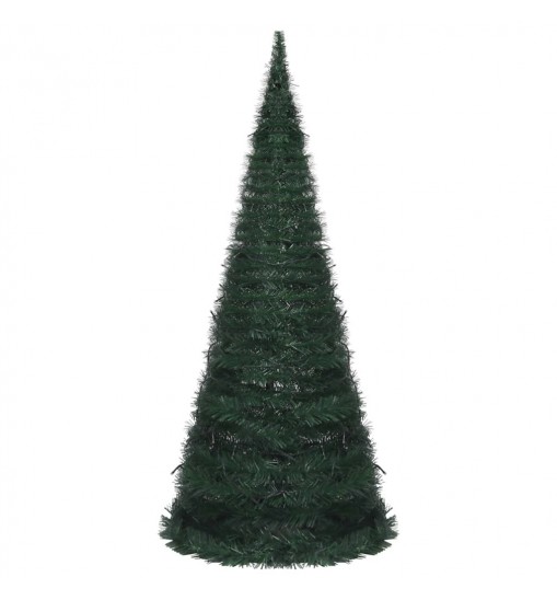 vidaXL Pop-up String Artificial Christmas Tree with LED Green 7 ft