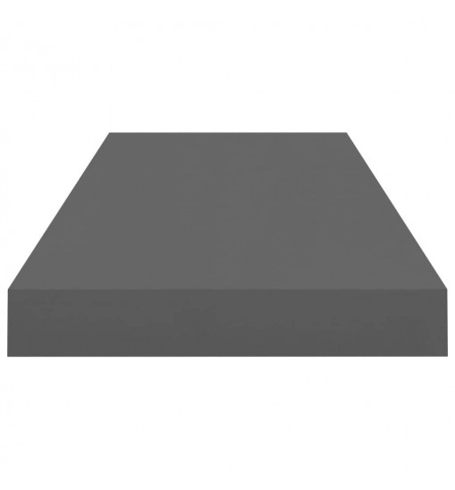 vidaXL Floating Wall Shelves 2 pcs High Gloss Gray 23.6"x9.3"x1.5" MDF